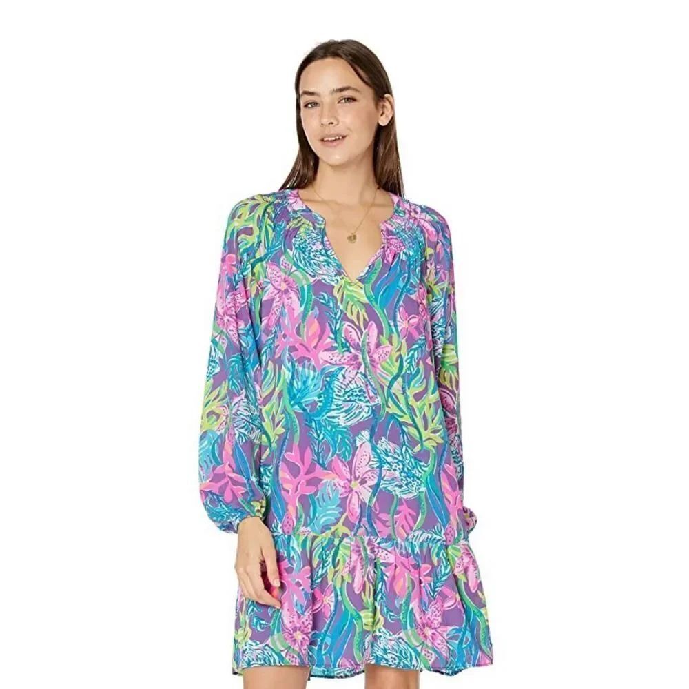 Lilly Pulitzer Lucee Dress Pigment Purple Party All the Tide